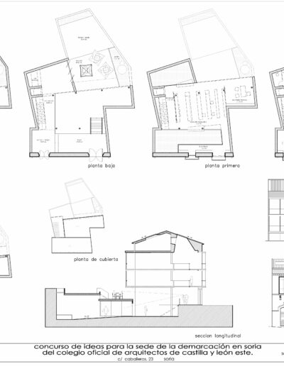 Planos del concurso de ideas colegio Arquitectos