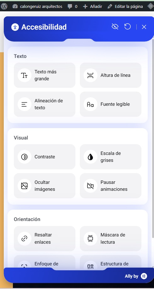 Opciones de accesibilidad Opciones de accesibilidad